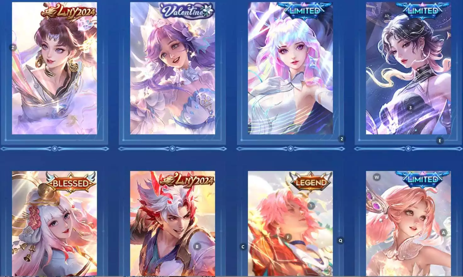 Ảnh Acc glb infinite giao mail 3 vô song 1 đá siêu nhiều skin hiếm Toàn nữ là nữ